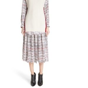 BURBERRY: Silk Pleated Midi Skirt